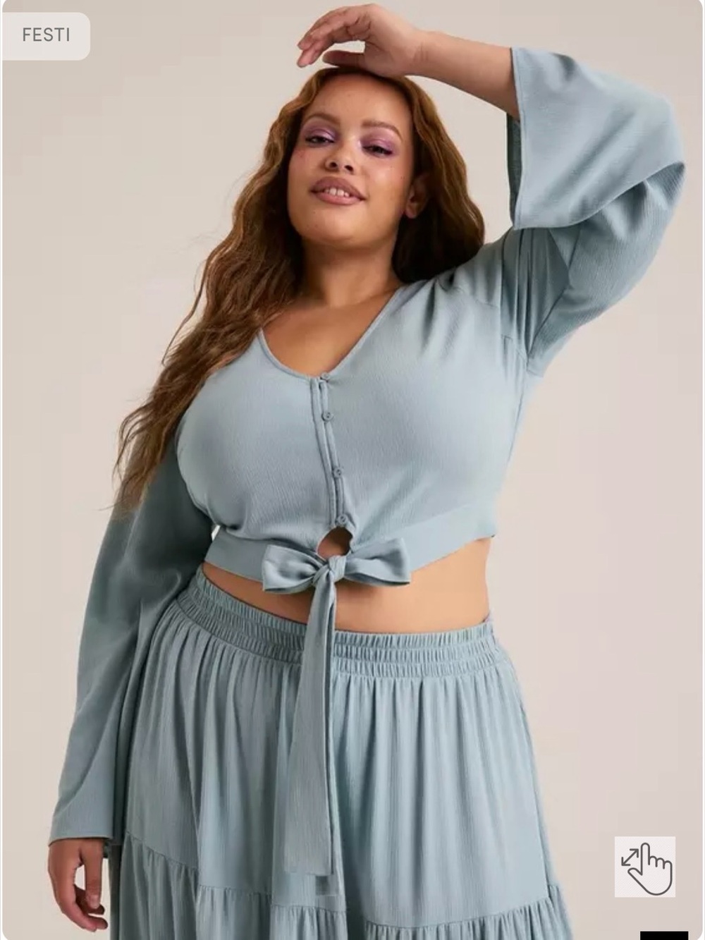 Festi Tie-Front Maxi Skirt Set - Picture 2 of 3